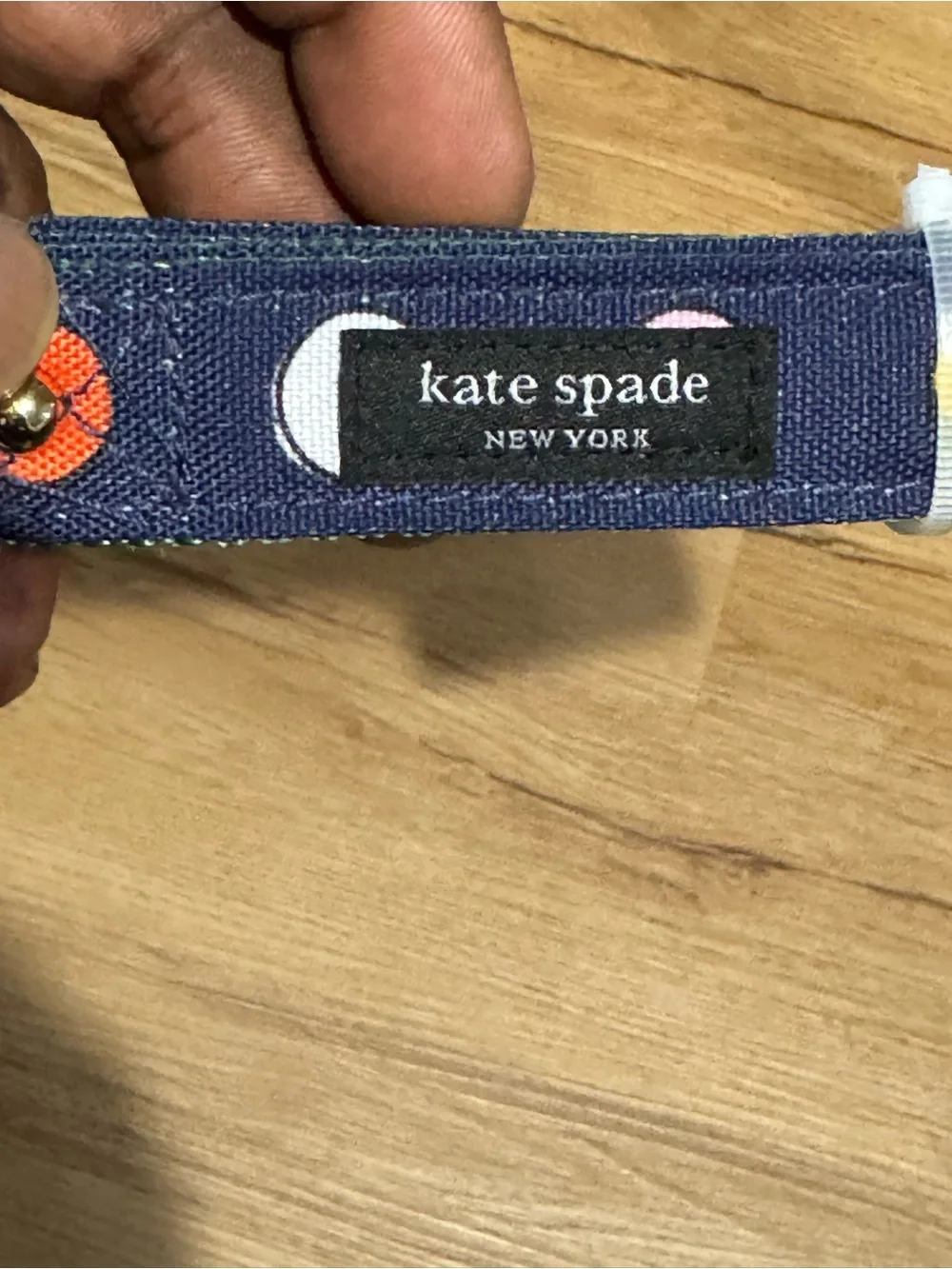 kate spade kids navy dot pet leash with multicolor circles